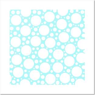 Polka Dots Pastel Blue & White Posters and Art